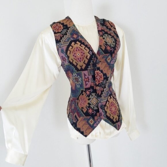 80s Christian Dior 100Silk Pleated Blouse Puff Lantern Sleeve Soft Silky - Picture 14 of 16